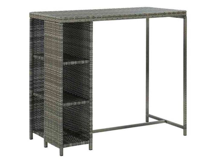 BONNE&6988 Ensemble de bar de jardin 5 pcs et coussins Résine tressée Gris(VIDAXL)
