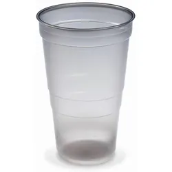 VEPATIM 25x Mehrwegbecher Pfandbecher rauch-grau transparent PP Eichstrich 0,5 l O 9,5 cm