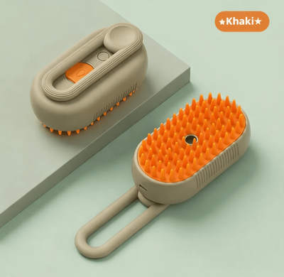 Uplifted Trends Pet Hair Removal Spray Comb One Button Massage Comb For Cats & Dogs Anti Flying Hair Bath Brush & Hair Removal Tool milk Coffee