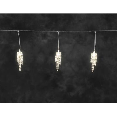 KONSTSMIDE Lichtervorhang "Eiszapfen, Weihnachtsdeko aussen", transparent, Dioden 20 Stk., Gesamtlänge 9m, Lichterketten, mit warmweißen Dioden, Kabellänge ca. 4 Meter