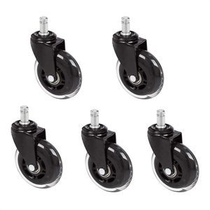 hJh-OFFICE Stuhlrollen ROLO SKATE, aus Gummi, 5 Stück, Hartbodenrollen, ungebremst, Stift-Ø 11mm