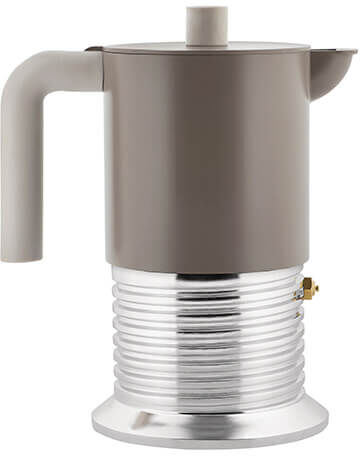 Alessi Vite 6 Cups Espresso Coffee Maker Warm Grey