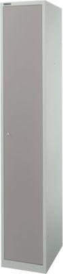 Schäfer Shop Select Garderobenschrank, 1 Abteil B 350 mm, 2 Fächer, Hutboden & Kleiderstange, abschließbar, lichtgrau/platingrau