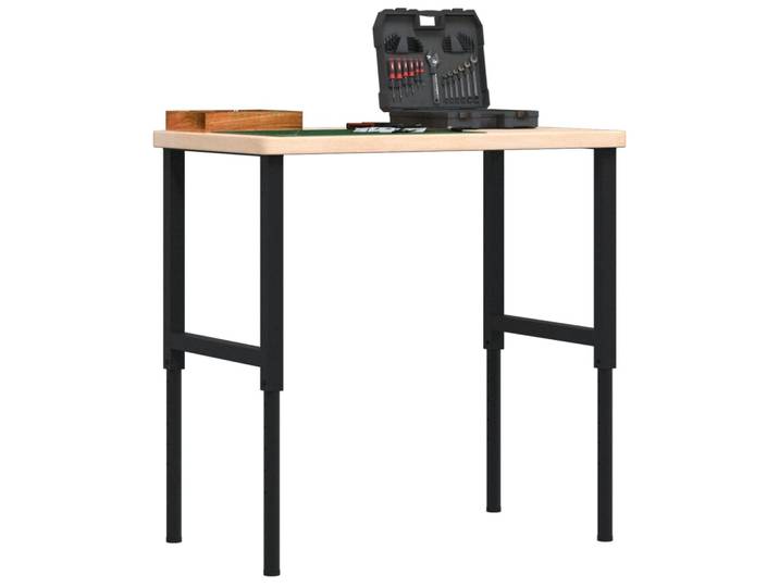 vidaXL Werkbank 100x60x(73-99,5) cm Massivholz Eiche Rechteckig