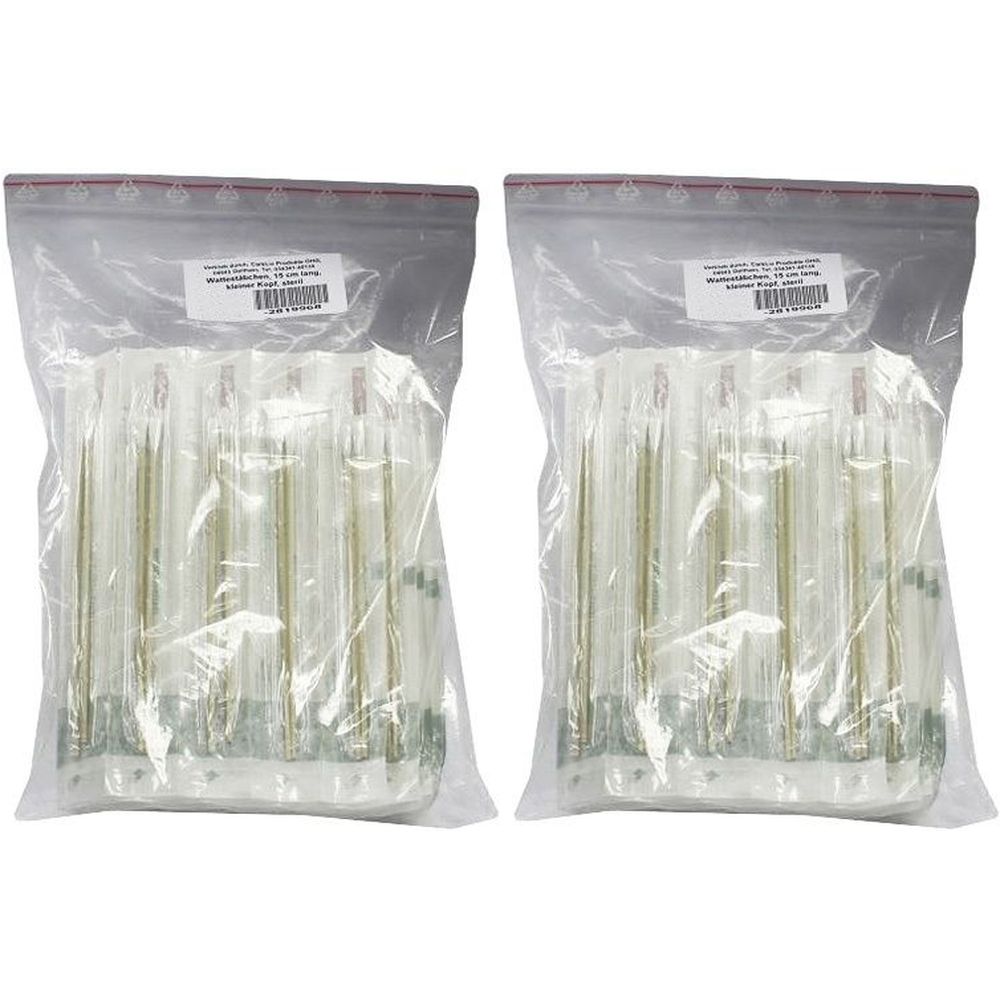 Wattestäbchen Kunststoff kleiner Kopf 15 cm steril 2x 2x10x1 St Stäbchen