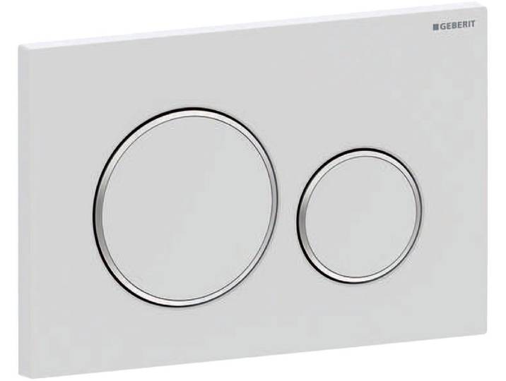 Geberit Sigma20 bedieningsplaat - 2-toets spoeling - rond - dualflush - mat wit chroom