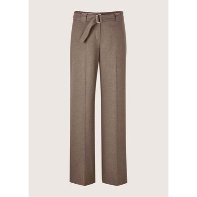 Stoffhose MADELEINE "Hose Bügelfaltenhose mit Stoffgürtel", Damen, Gr. 40, Normalgrößen, braun (taupe, melange), Modern, weit, Hosen Stoffhose