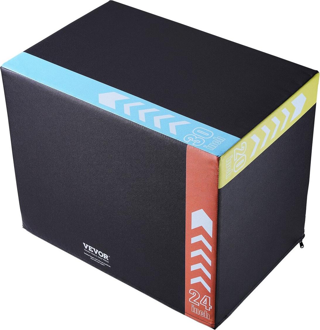 3-in-1-Plyometrie-Sprungbox, 30/24/20 Zoll Baumwoll-Plyo-Box, Plattform- und Sprung-Agility-Box, rutschfeste Fitness-Übungs-Step-Up-Box für das Training im Heim-Fitnessstudio, Konditionstraining, schwarz
