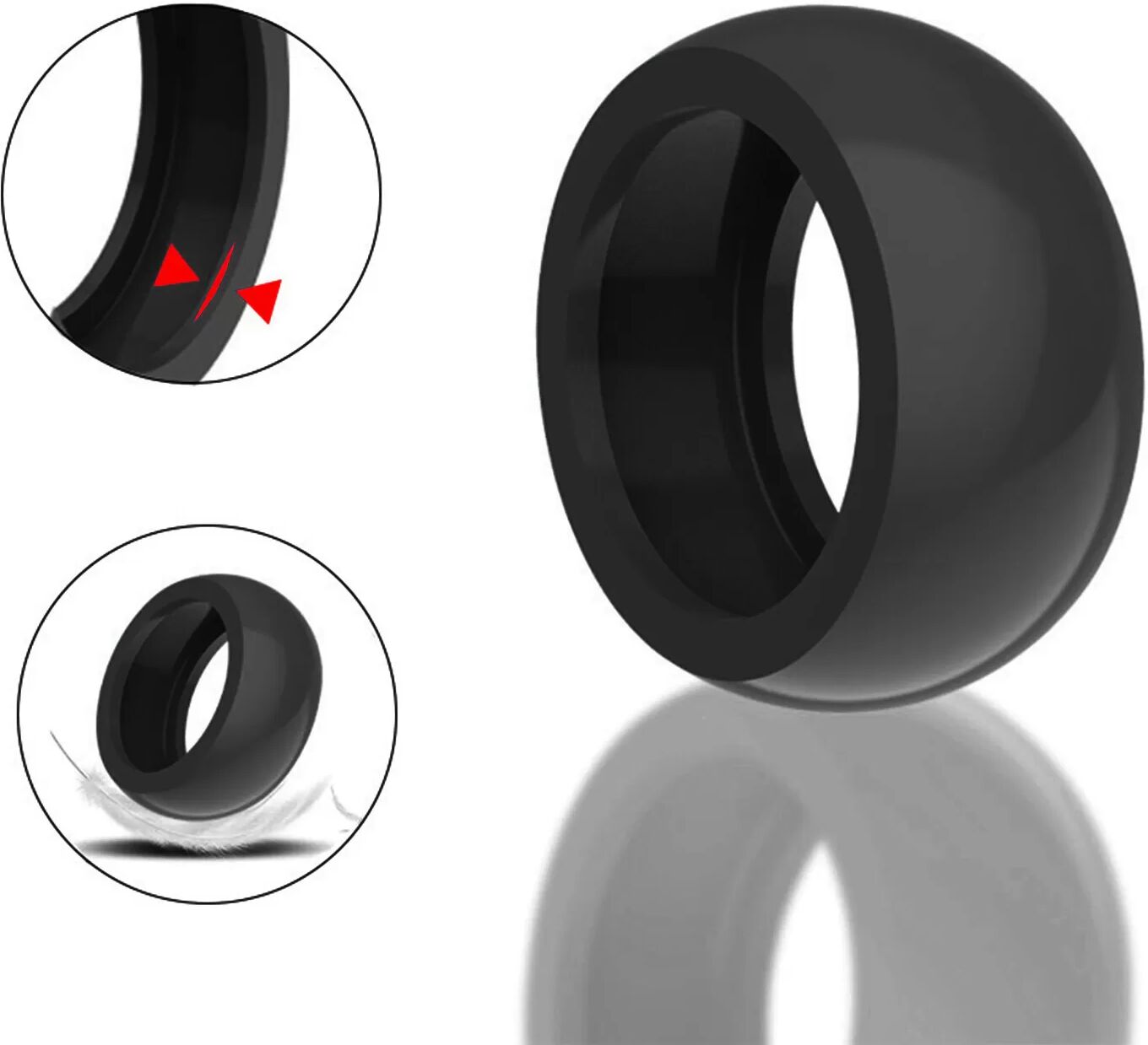 INF Stoßfeste Silikonhülle für Oura Ring Gen 3 L Schwarz