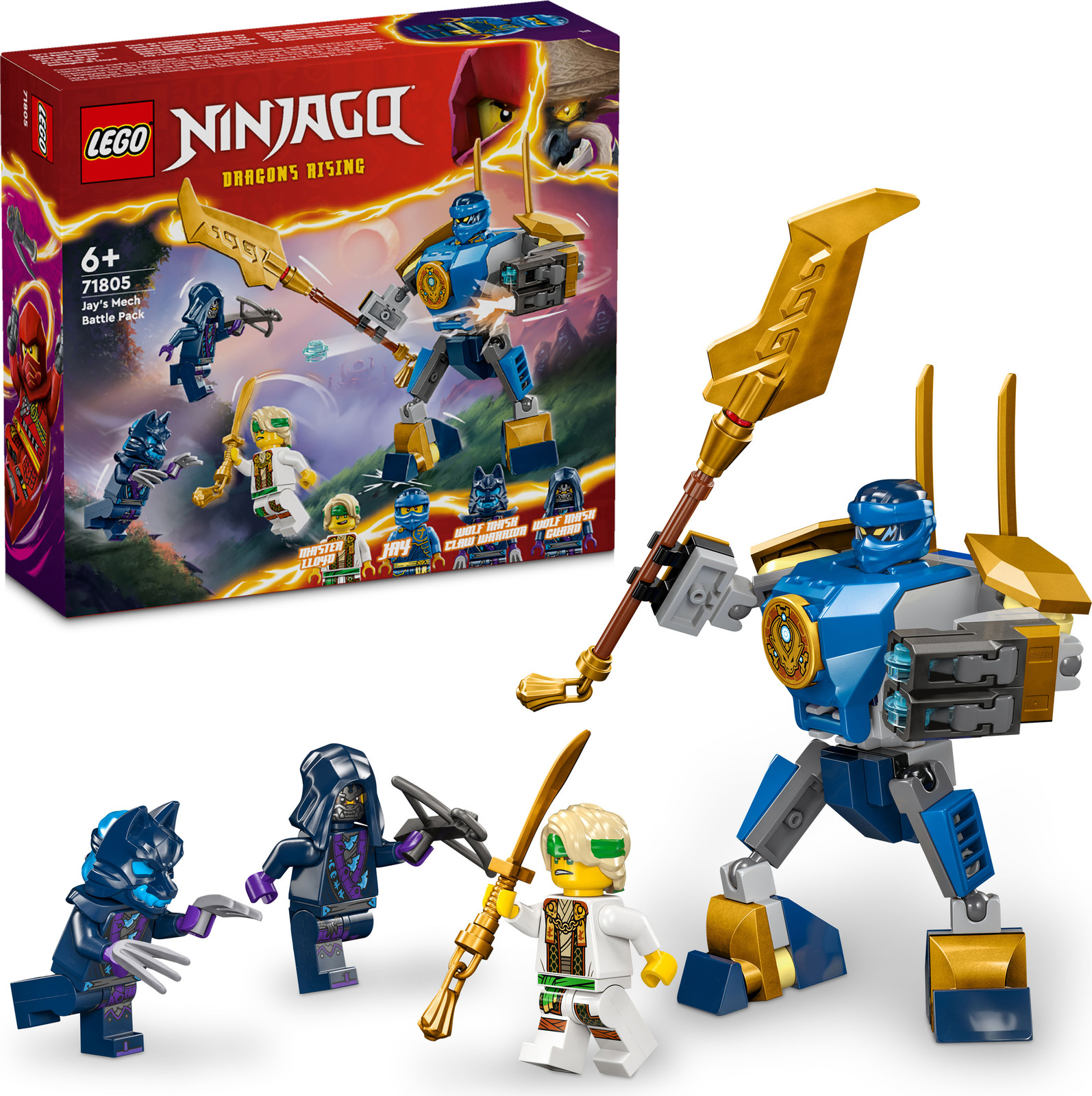 LEGO NINJAGO Jay Battle Mech 71805 met Jay minifiguur en mini-katana