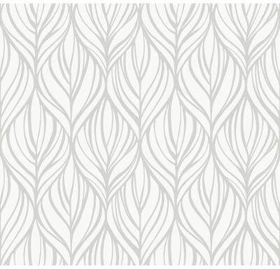 Candice Olson Palma White & Silver Wallpaper