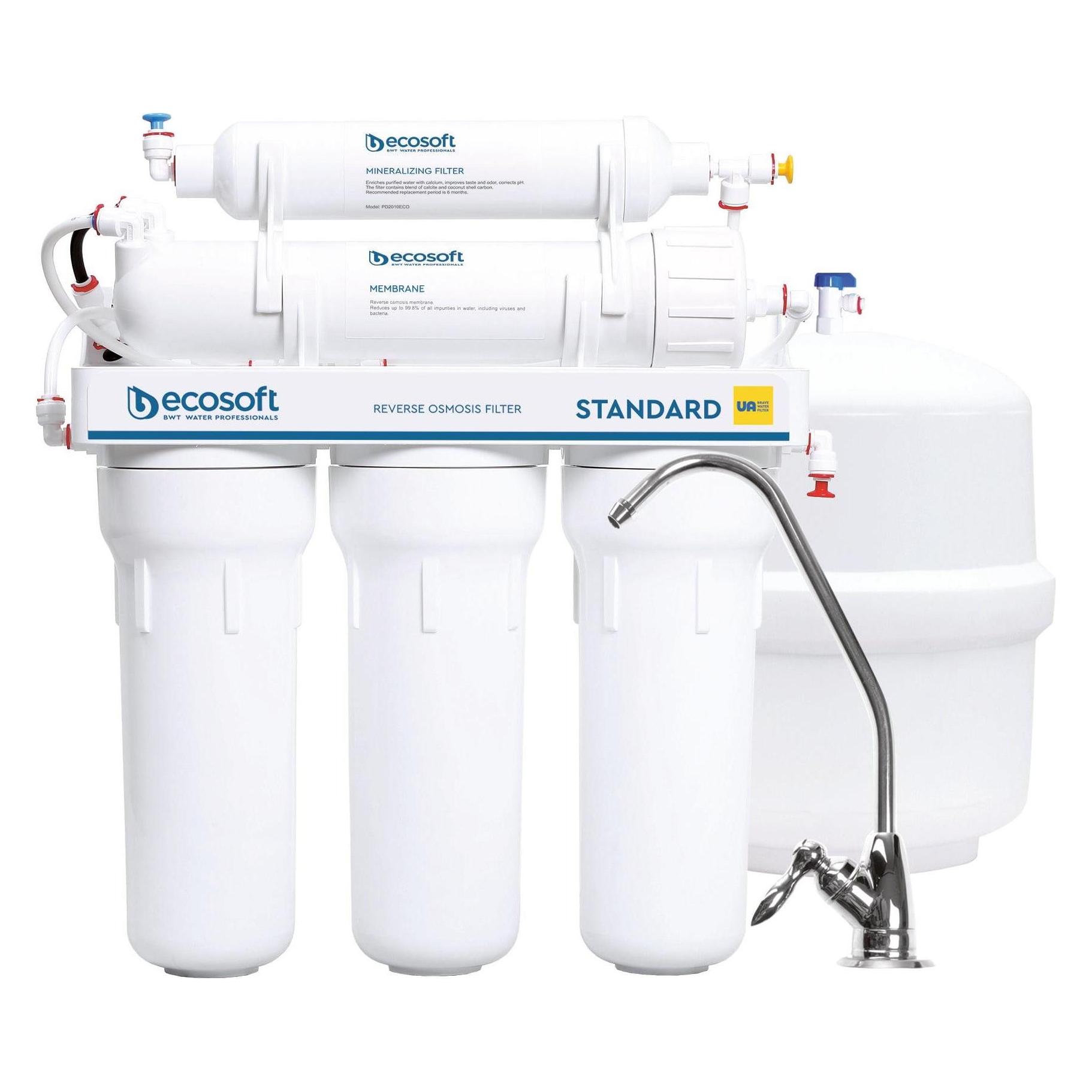 Ecosoft Standard PRO Filtersystem für Umkehrosmose, 5-stufige Wasseraufbereitung mit Mineralisierung (5x) (MO550MECOSTD)