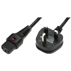 MicroConnect Power Cord UK Type G - C13 (2 m), Stromkabel, Schwarz