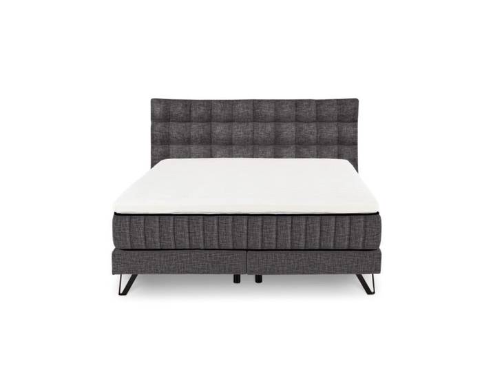 set one by Musterring Baldwin Boxspringbett inkl. Matratze und Kopfteil mit quadratischer Steppung - Ted 18 anthrazit Modern, Zeitlos