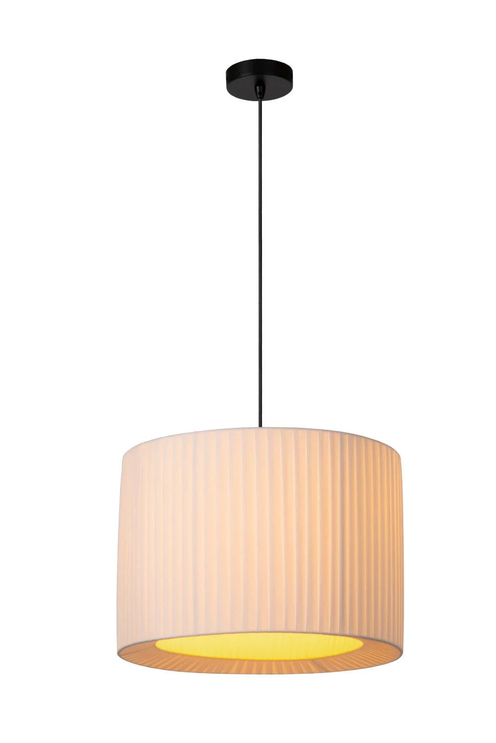 Lucide FOLD Design Hanglamp Wit met Textiel en Metaal - Ø 40 cm