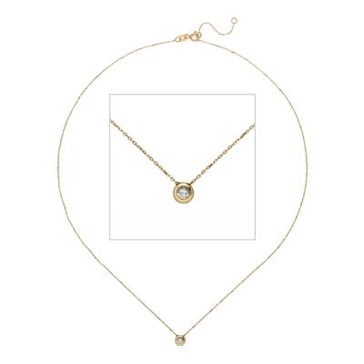 Kette mit Anhänger JOBO, gold (gelbgold 333), Halsketten, Damen, Gelbgold 333, L: 45, 333 Gold mit 1 Zirkonia 45 cm