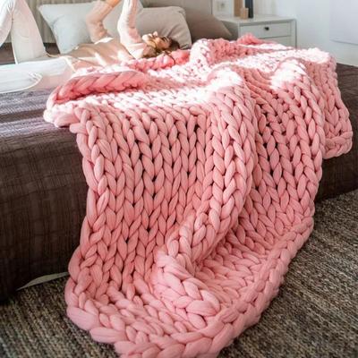 Uplift Picks Chenille Chunky Knit Throw Blanket Soft Giant Yarn Couch Blanket 06 80x80 Cm