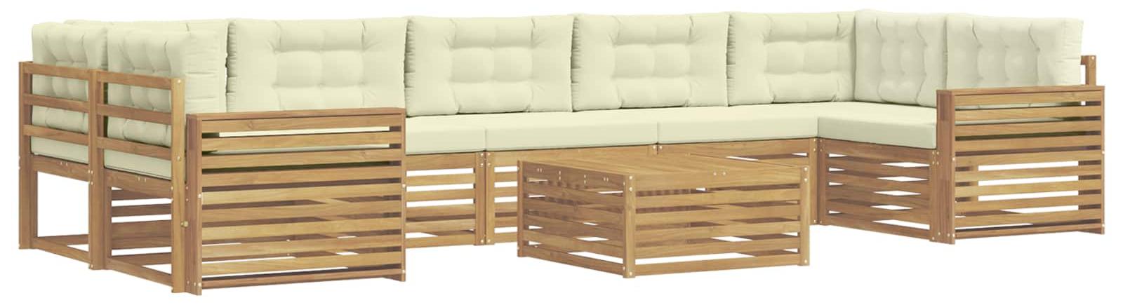 Garnitur aus 8 Outdoor-Sofas, weiß und cremefarben