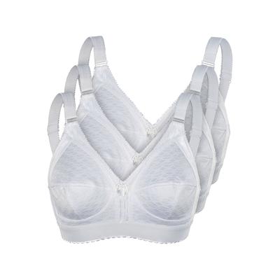 Bügelloser BH SASSA "3er Pack Soft-BH Functional Bras", Damen, Gr. 75, Cup E, 3 Stk., weiß, BHs