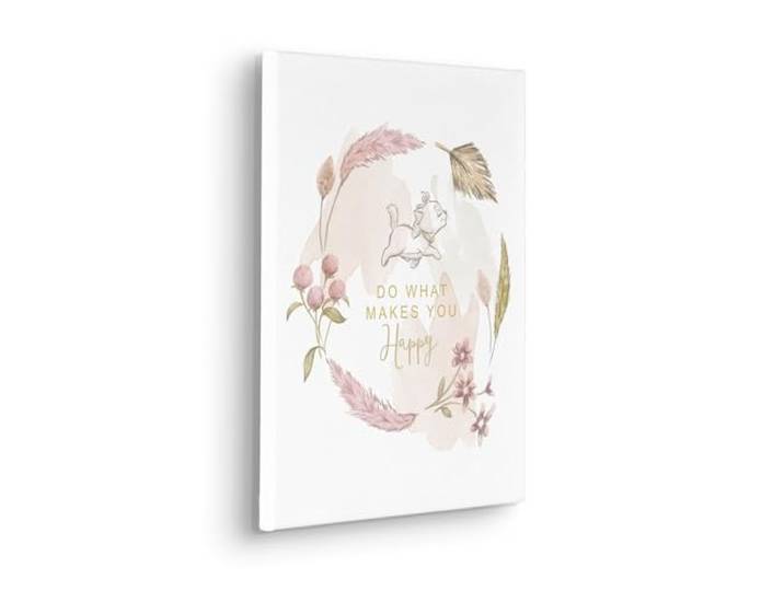 Komar Keilrahmenbild - Disney Aristocats Do What Makes You Happy - Größe: 30 x 40 cm - Leinwandbild, Kinderzimmer, Beige,Rosa