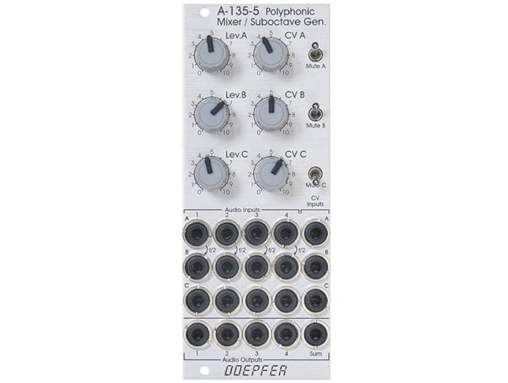 Doepfer A-135-5 Polyphonic Mixer - VCA modular synthesizer