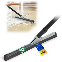 Novaliv 2X Wasserabzieher Boden mit Stiel 45 cm Wasserschieber Dusche Bodenabzieher Gummiabzieher Auto Fenster Pool Badabzieher Dusche Metall XXL breit Fliesen Wasserabzieher Terasse Boden