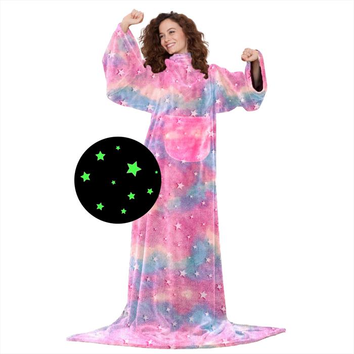 KANGURU Coperta Con Le Maniche Deluxe Glow Rainbow-glow Rainbow
