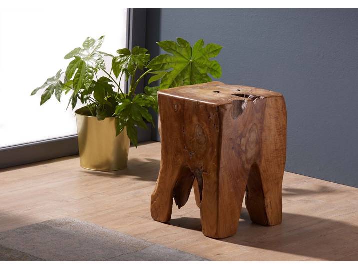 Tabouret 30x30 Teck laqué Teck naturel UNIKA #155