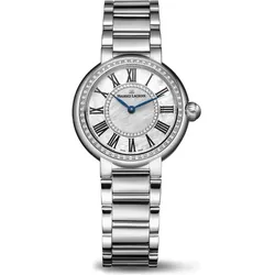 Maurice Lacroix Fiaba Round 33 mm Quarz Edelstahlarmband mit Diamantbesatz Damenuhr FA1306-SD502-110-1