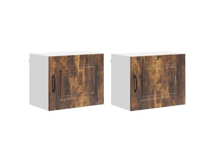 Küchen-Wandschrank Kalmar 2 Stk. Räuchereiche Holzwerkstoff 4 Regale 50 cm Holzwerkstoff Räuchereiche, je 2 Türen und 4 Regalfächer, bis 120 kg pro Schrank, für Küche und Vorratshaltung, 19,67 kg pro
