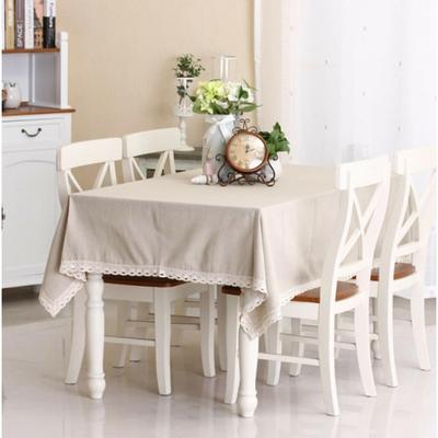 Enova Home "54""x 80"" Natural Simple Rectangle 100% Cotton and Linen Tablecloth Decorative Table Top Cover - 54""x 80"""