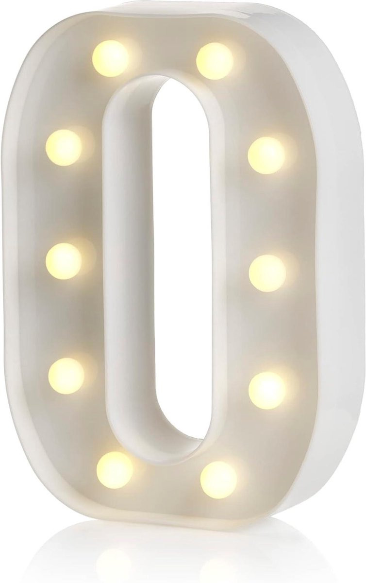 LED Alfabet Letter Licht Decoratieve Nachtlamp met Timer Functie, Hoogte: 22,6 cm