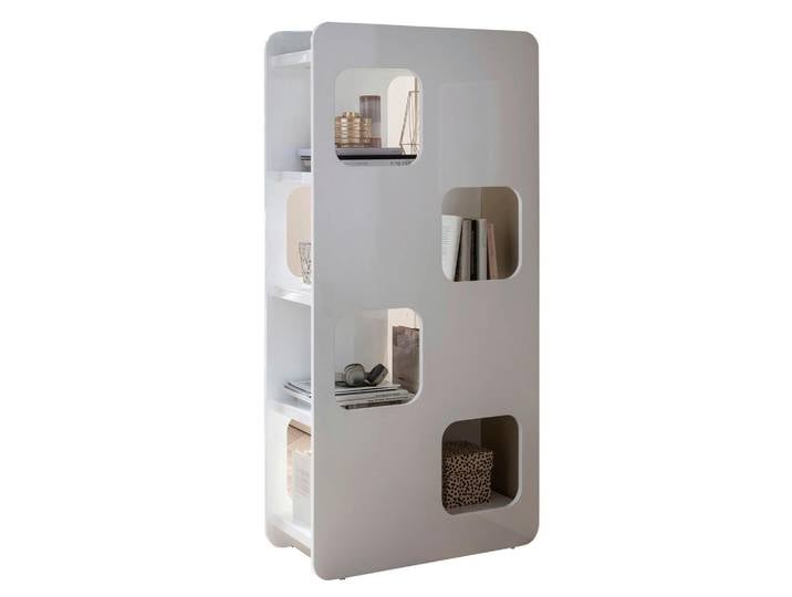 Livetastic Raumteiler, Weiß Hochglanz, 81x168x36 cm, stehend, Wohnzimmer, Raumteiler & Paravents, Raumteiler