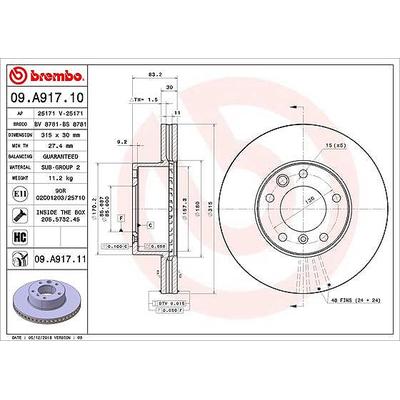 Brembo Bremsscheibe [Hersteller-Nr. 09.A917.11] für Mercedes-Benz, Puch