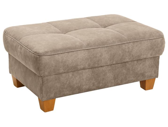 Hocker OTTO HOME Puccini , beige, B:99cm H:45cm T:65cm, Luxus-Microfaser Lederoptik (100% Polyester);Luxus-Microfaser ALTARA NUBUCK (100% Polyester), Hocker, Polsterhocker, mit Kontrastnaht