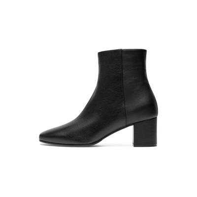 Schlupfboots HENRY STEVENS "Audrey AB50 Businessschuh", Damen, Gr. 40, schwarz, Ziegennappa, Schuhe Schlupfboots, Damen Stiefelette mit Absatz handgefertigt, Lederschuhe