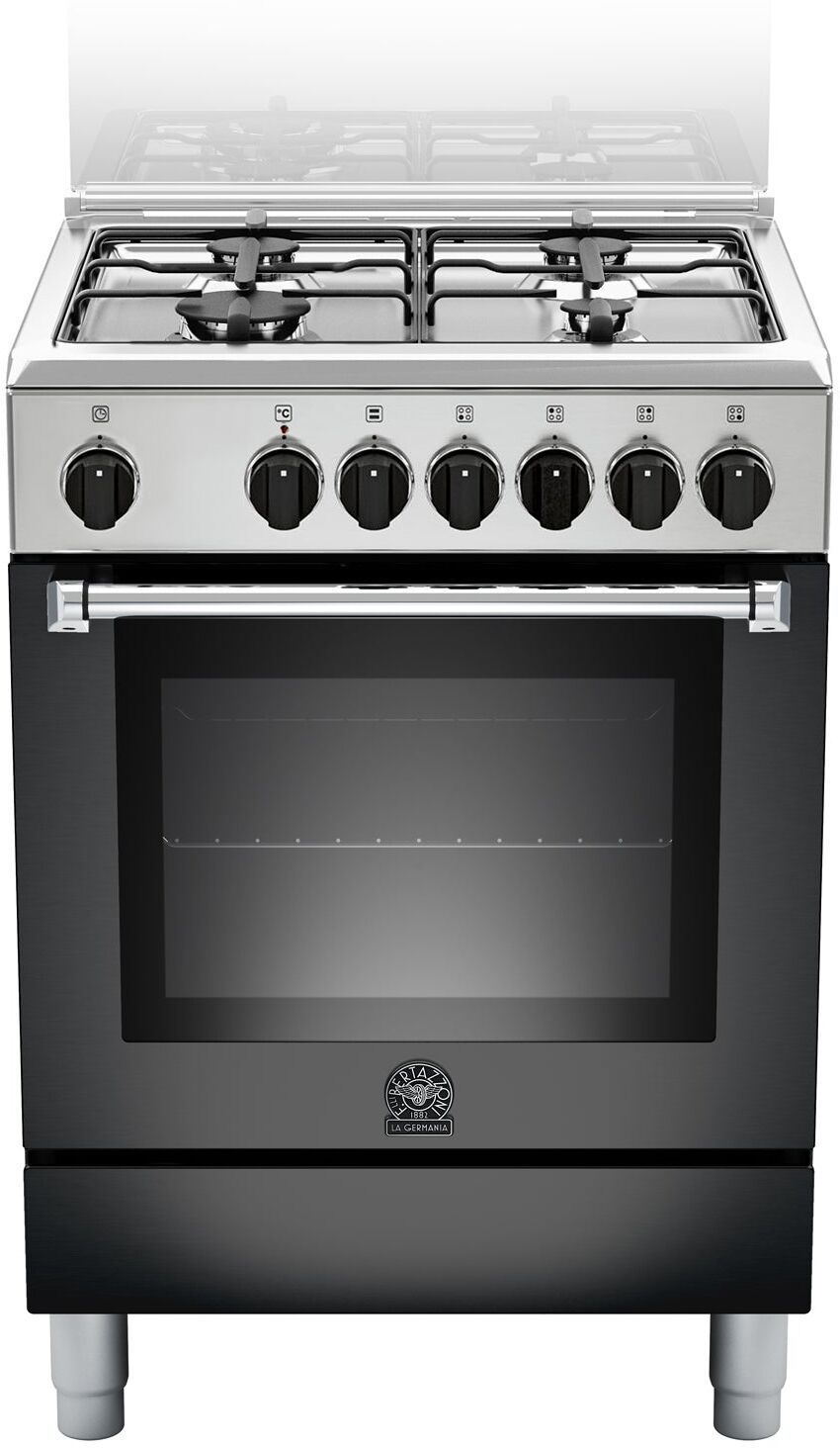 Ⓜ️🔵🔵🔵 BERTAZZONI LA GERMANIA AMN664ENEV/24 - Cucina 4 fuochi gas, Forno Elettrico Singo