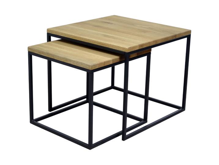 Beistelltisch 2er-Set Janec natur geölt Wildeiche B 55 H 40 cm - Beistelltisch 2er-Set