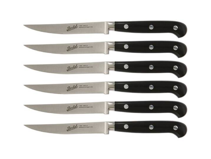 Berkel Adhoc schwarz glänzend 6-er Set Steakmesser glatte Klinge