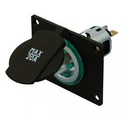 Power Steckdose 12-24V mit Montageplatte