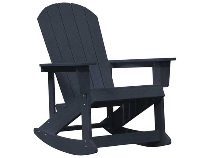 Favemtsl Adirondack Schaukelstuhl HDPE Marineblau 92x73.5x92 cm Ergonomischer Outdoor-Stuhl mit breiten Armlehnen für Terrasse und Garten. Robustes HDPE sorgt für angenehme Ruhezeiten.