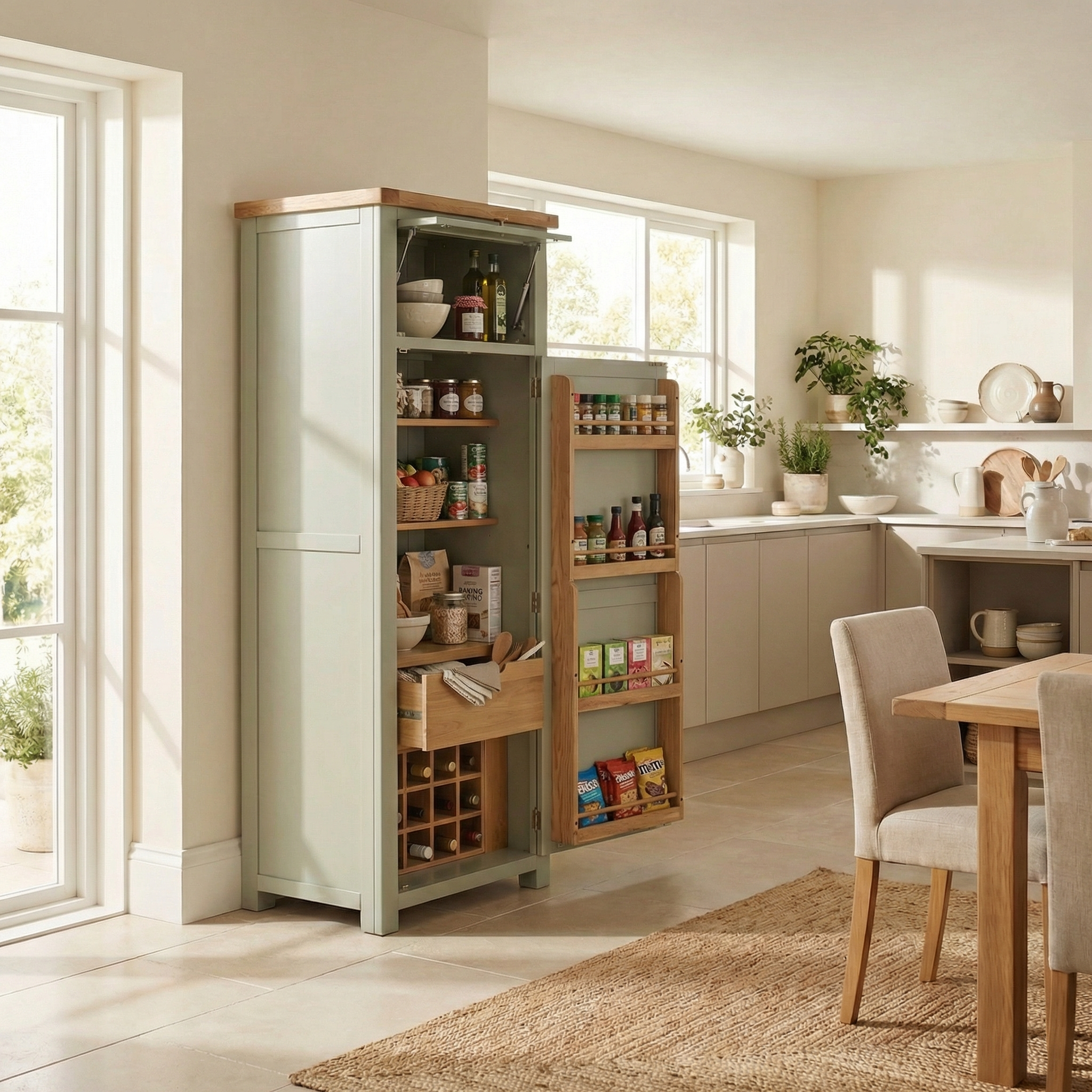Burford Single Larder Unit in Sage Green