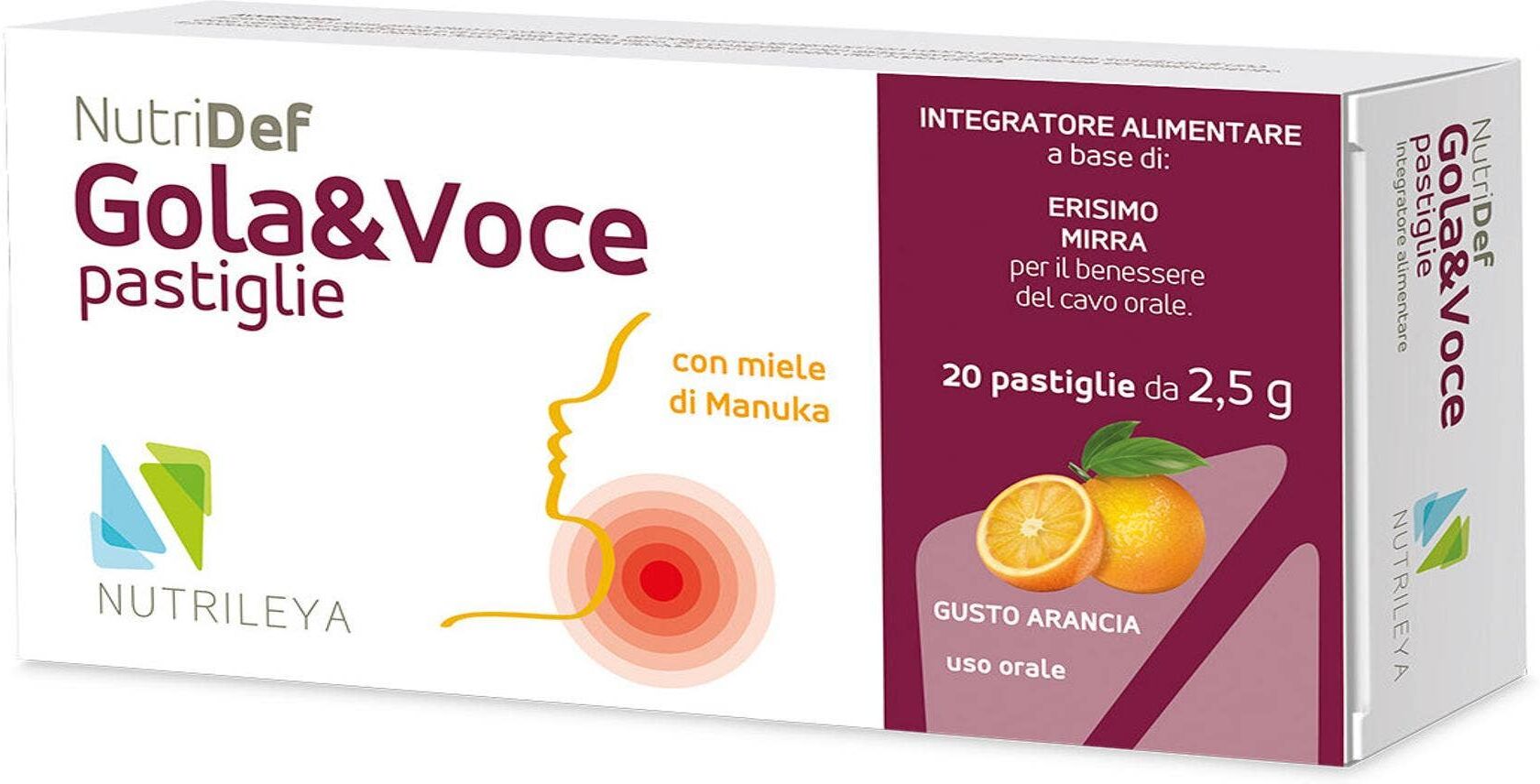 NUTRILEYA Nutridef Gola E Voce  20 Pastiglie 
