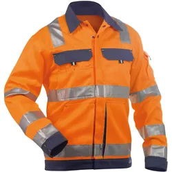 DASSY® Dusseldorf Warnschutz Arbeitsjacke - neonorange/dunkelblau - S