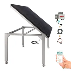 BLACKGLAS SolarTisch ECOflexPRO 445Wp Solar Tischplatte, 7-stufig verstellbar, 40x40mm Tischbeine mit Rollen