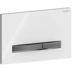 Geberit Sigma 50 Square Betätigungsplatte 115671112 Deckplatte weiß, Platte/Taste schwarzchrom, für 2-Mengen-Spülung