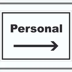 HB-Druck Personal Aufkleber mit Text und Richtungspfeil rechts waagerecht A3 (297x420mm)