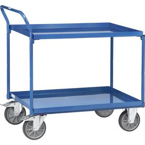 Fetra Tischwagen 4920, aus Metall, mit 2 Etagen, Tragkraft 400kg, 850 x 500mm