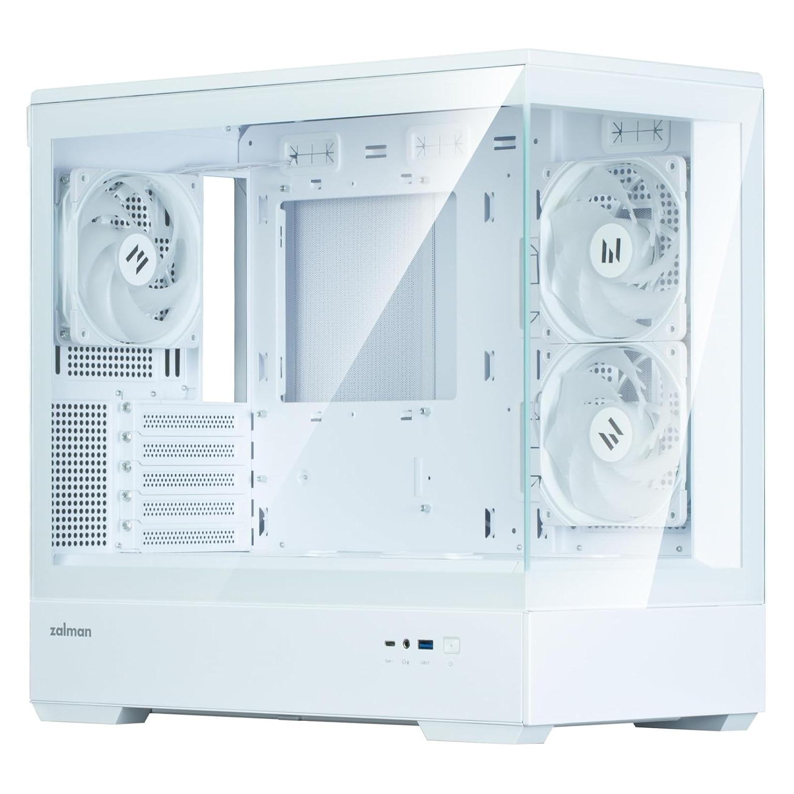 Zalman GHE P30 V2 micro-ATX Geh??use Tempered Glass Panoramic View - Wei?? (mATX, Mini-ITX) (P30 White V2)
