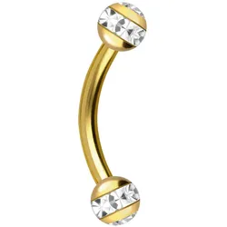Chirurgenstahl Banane EPOXY-RING-KUGELN + KRISTALLE